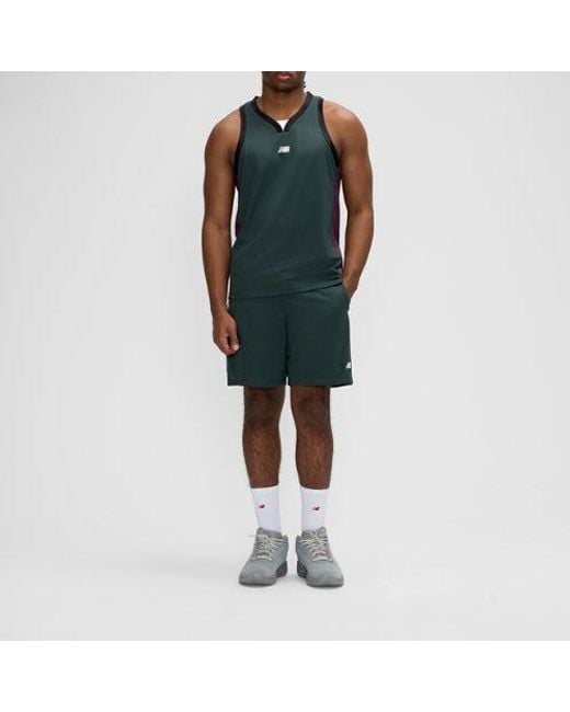 New Balance Green Basketball Performance Mesh Short for men