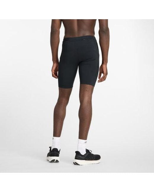 New Balance Nb Sleek Pocket Half Tight 9" In Black Poly Knit for men