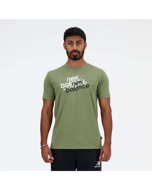 Homme Sport Essentials Heathertech Graphic T-Shirt En, Poly Knit, Taille New Balance pour homme en coloris Green
