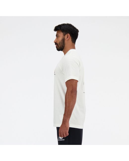 New Balance Sport essentials barrel runner t-shirt in weiß in White für Herren