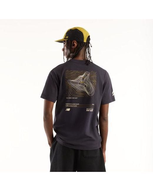 New Balance Black Marathon Du Mont Blanc Graphic T-Shirt for men