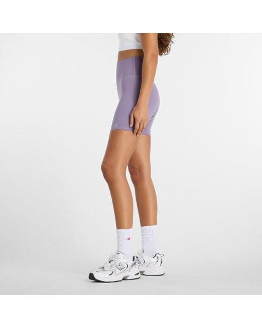 New Balance Blue Nb Harmony High Rise Short 6"