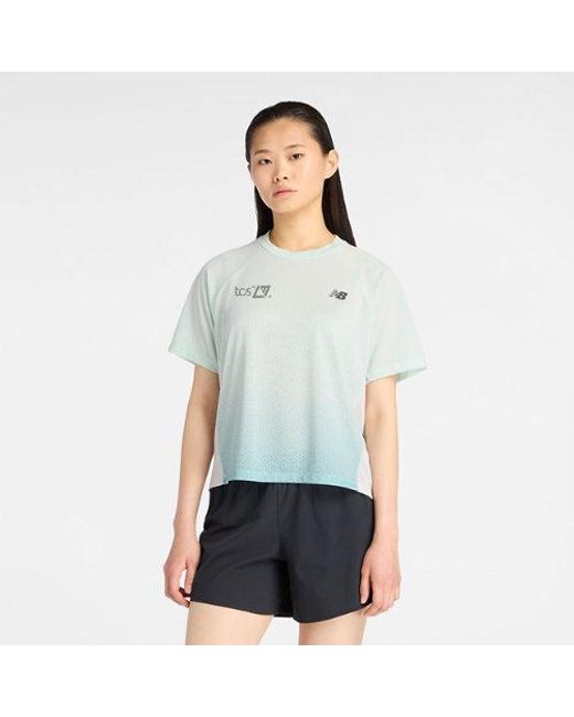 New Balance White London Edition Visually Technical Rc Essential Run T-Shirt