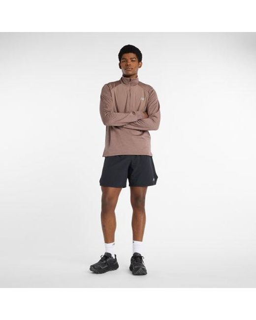 New Balance Brown Rc Essential Heat Grid 1/2 Zip for men