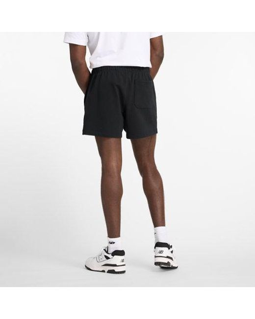 New Balance Black Athletics French Terry Short 5" for men