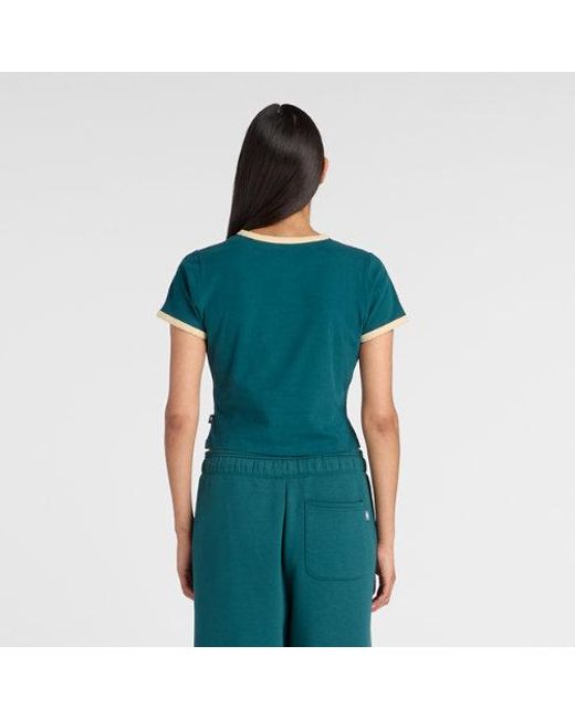 New Balance Green Trackside Ringer T-Shirt