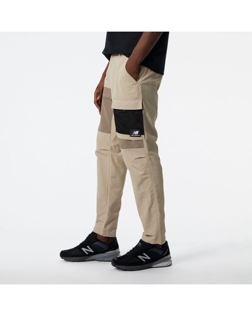 New Balance Natural Nb At Cargo Pants In Brown Polywoven for men