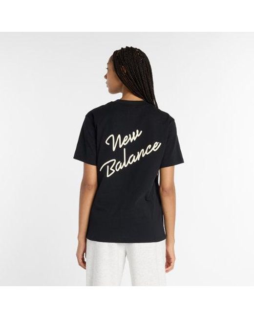 New Balance Black Athletics Script T-Shirt