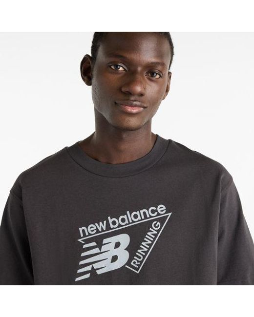 New Balance Black Classic Tri-Logo T-Shirt for men