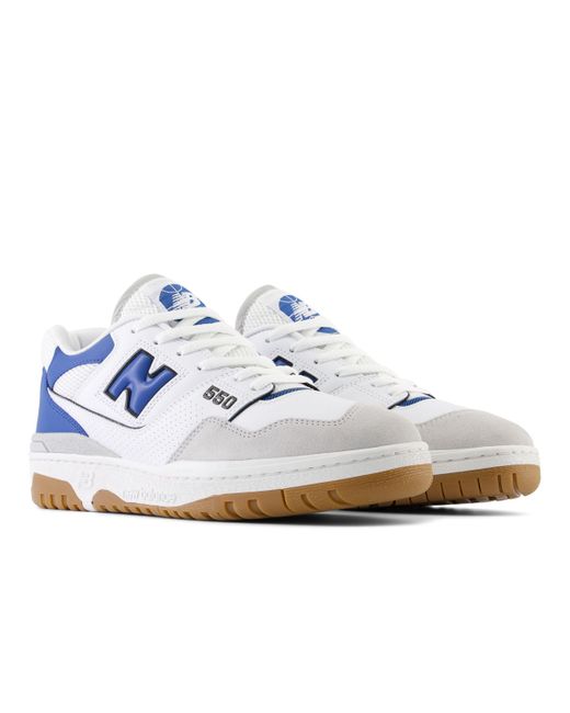 New Balance 550 In White/blue/grey Leather for men