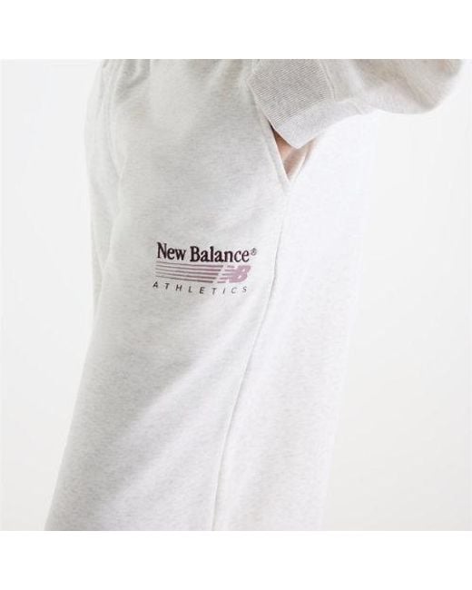 New Balance White Trackside French Terry Pant