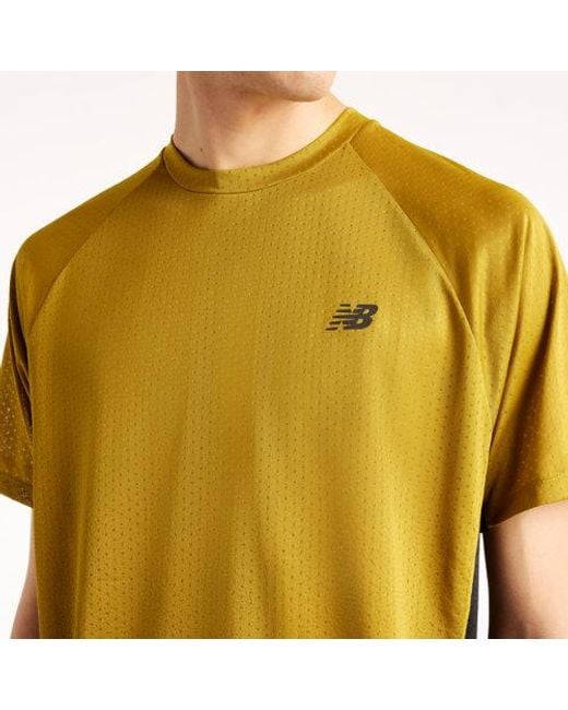 New Balance Yellow Viz-Tech Run T-Shirt for men