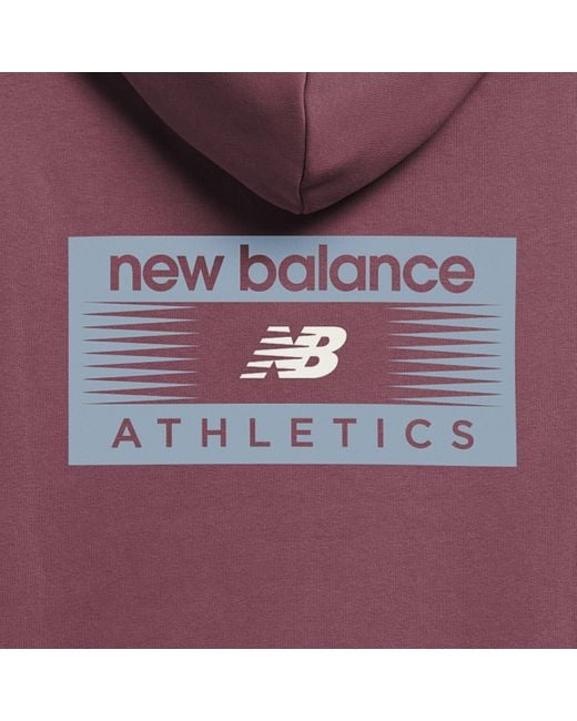New Balance Purple Professional Athletic Hoodie In Cotton Fleece for men