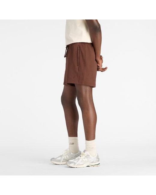 New Balance Brown Athletics French Terry Short 5" for men