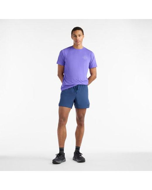 New Balance Blue Rc Essential Short 5" for men