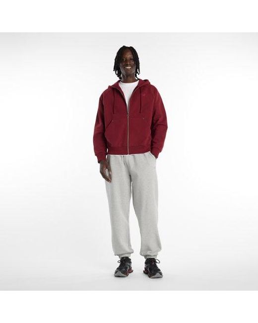 New Balance Red Lny Full Zip Hoodie for men