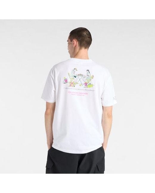 New Balance White London Edition Graphic T-Shirt 1 for men