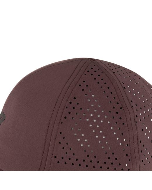 New Balance Red 6 Panel Laser Performance Run Hat In Purple Nylon