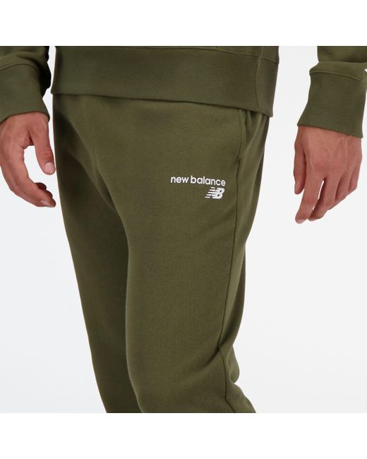 New Balance Nb Classic Core Fleece Broek in het Green voor heren