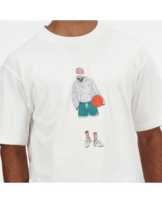 New Balance Athletics basketball t-shirt in weiß in White für Herren