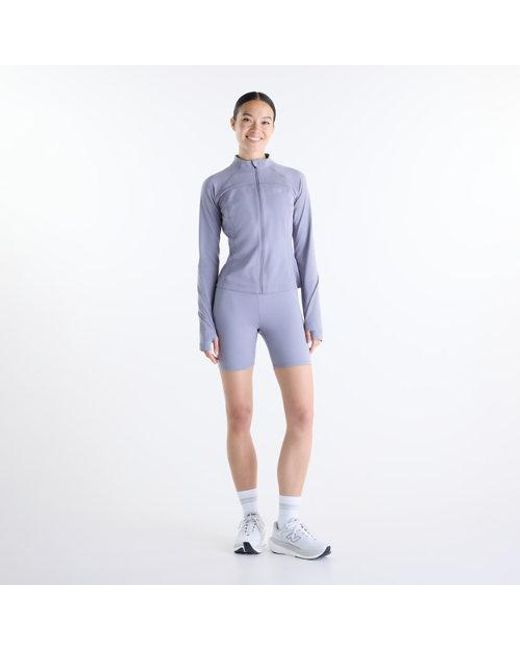 New Balance Blue Nb Harmony High Rise Short 6"