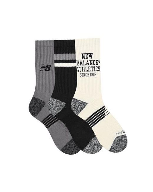 New Balance Black Active Graphic Crew Socks 3 Pack