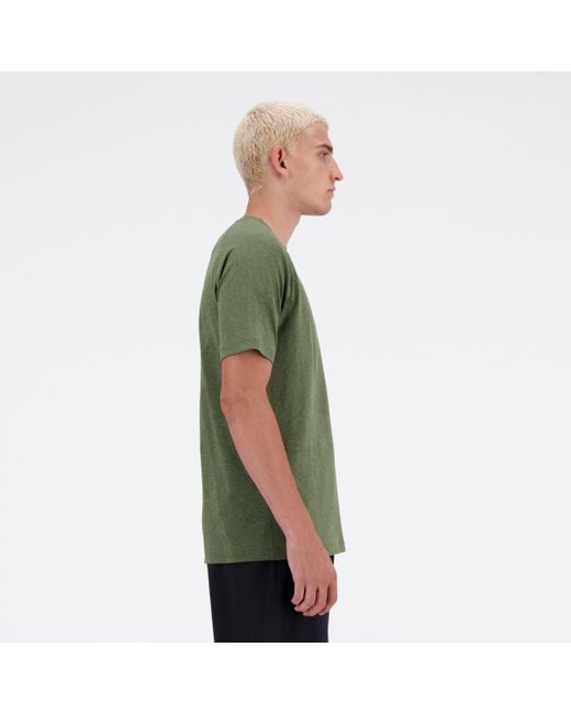 New Balance Knit T-shirt In Green Poly Knit for men