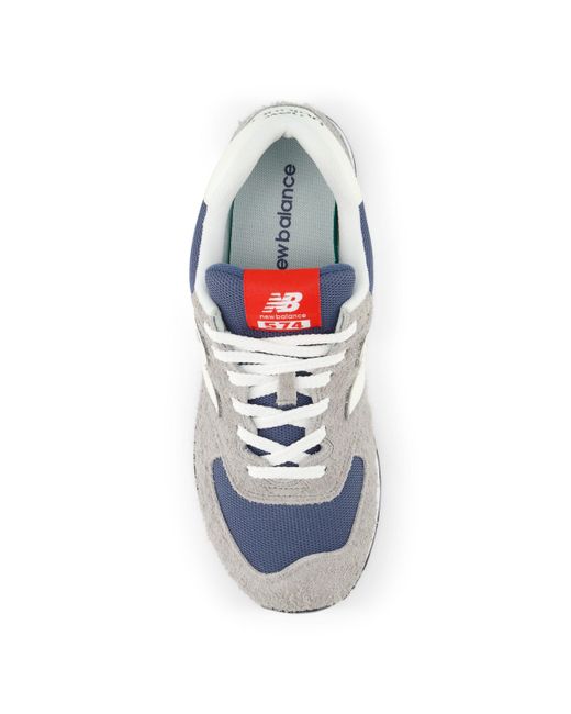 New Balance Blue 574 In Grey/white Suede/mesh for men