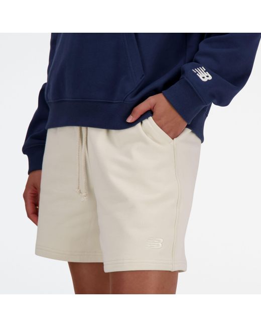 Athletics french terry short di New Balance in Blue