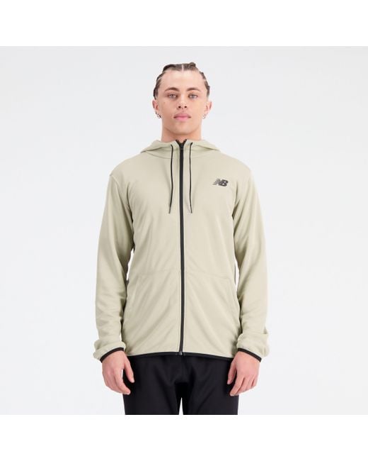 New Balance Natural Tenacity Knit Training Hoodie In Green Poly Knit for men