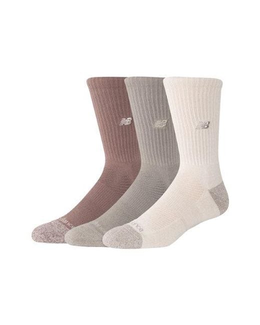 New Balance Brown Active Premium Crew 3 Pack Socks 3 Pack