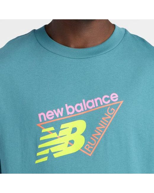 New Balance Blue Classic Tri-Logo T-Shirt for men