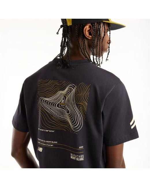 New Balance Black Marathon Du Mont Blanc Graphic T-Shirt for men