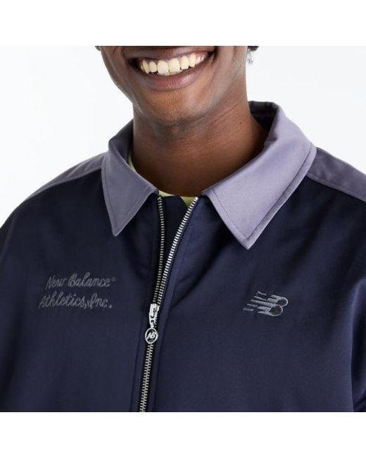 New Balance Blue Sport Legacy Stadium Jacket for men