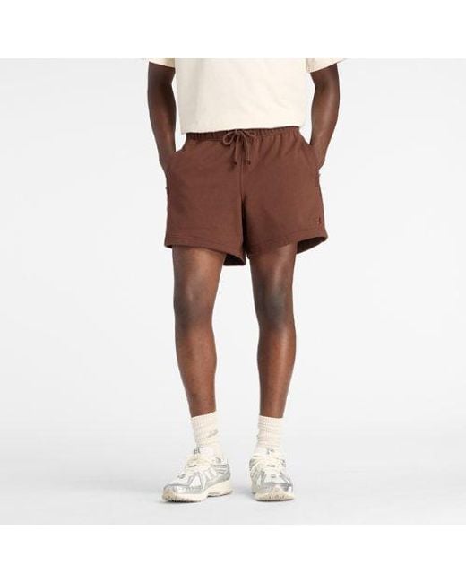 New Balance Brown Athletics French Terry Short 5" for men