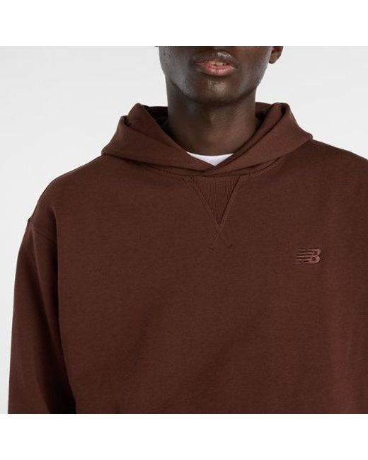New Balance Brown Athletics French Terry Hoodie for men