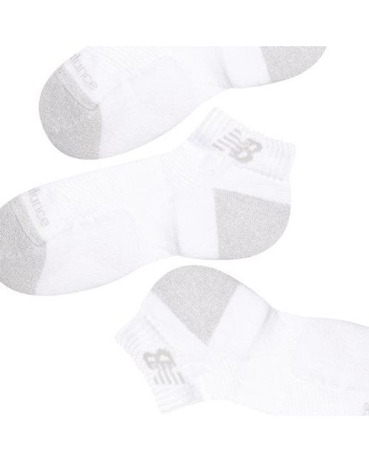 New Balance White Active Low Cut Socks 3 Pack