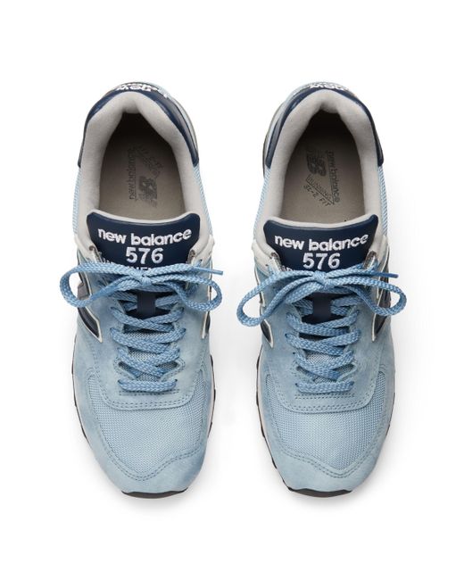 New Balance Made In Uk 576 In Blue/grey Suede/mesh
