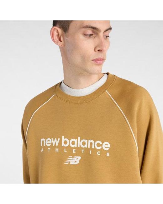 New Balance Metallic Trackside Fleece Crew Shirt for men