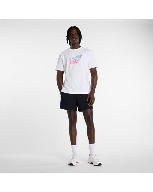 New Balance White Classic Tri-Logo T-Shirt for men