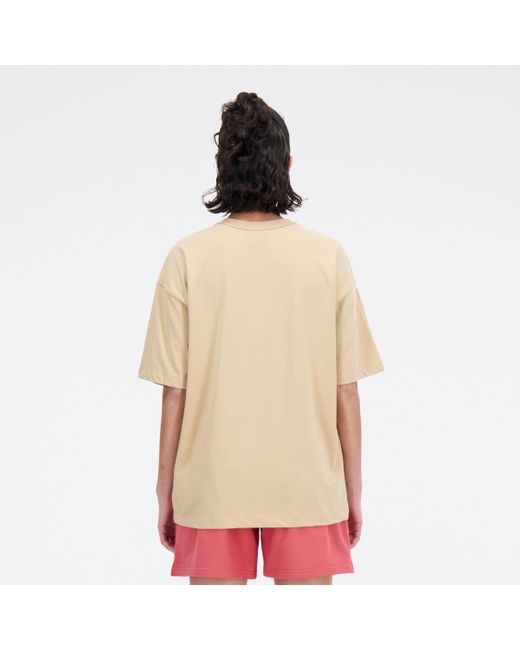 Athletics oversized t-shirt in marrone di New Balance in Natural