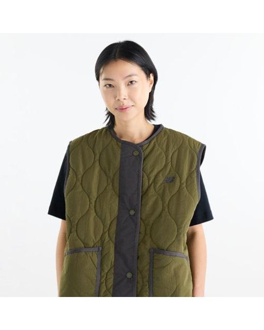 New Balance Green Quilted Vest