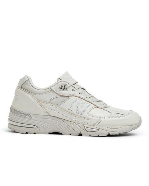 New Balance White Made In Uk 991v1 Contemporary Luxe In Grey/beige Leather for men
