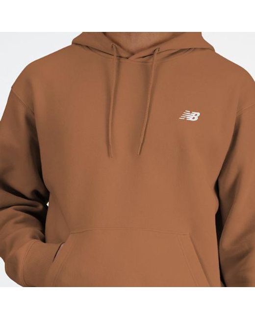 New Balance Sport Essentials French Terry Hoodie In Brown Cotton for men