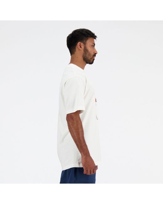New Balance Athletics Basketball T-shirt In White Cotton for men