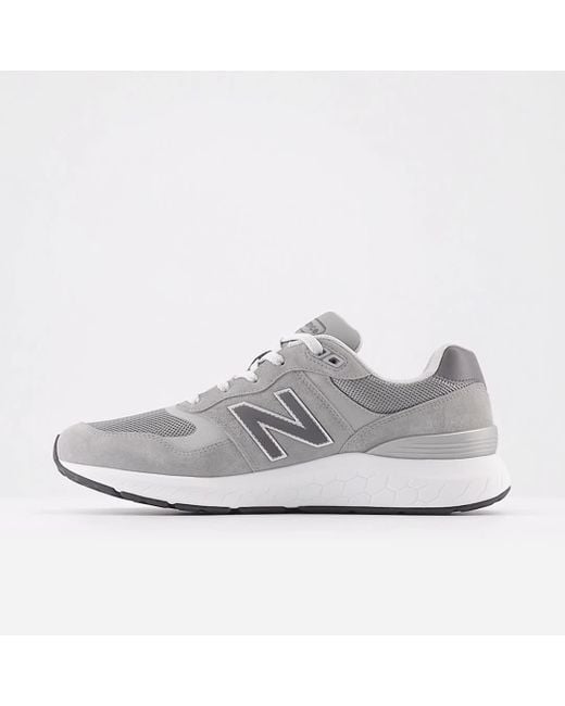 New Balance Walking Fresh Foam 880 V6 In Grey Synthetic in White