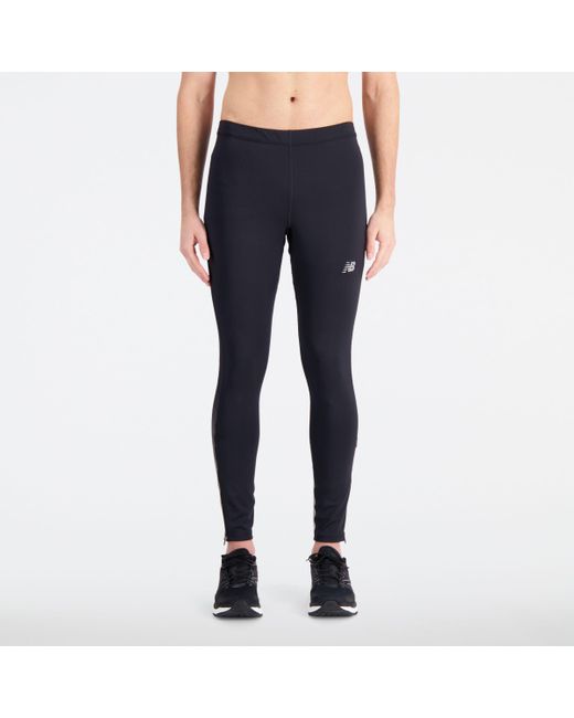 New Balance Blue Reflective Accelerate Tight In Black Poly Knit for men