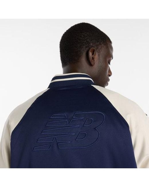 New Balance Blue Athletics Varsity Jacket for men