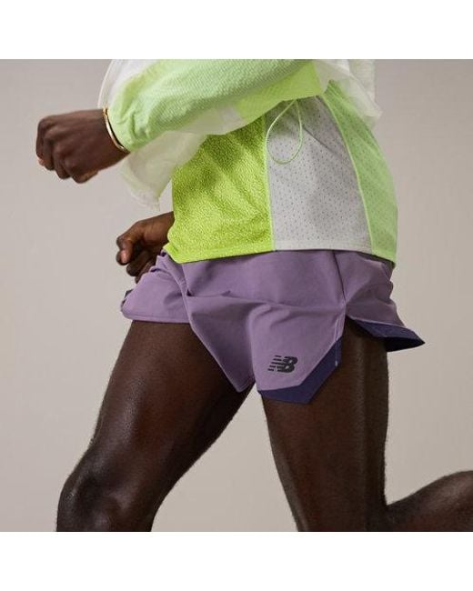 New Balance Purple Rc Essential Short 5" for men