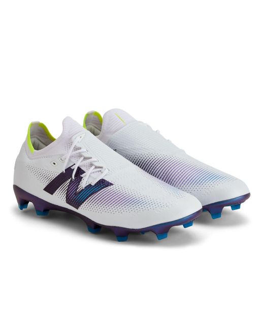 New Balance Blue Furon Pro Fg V7+ In White/green/purple Synthetic